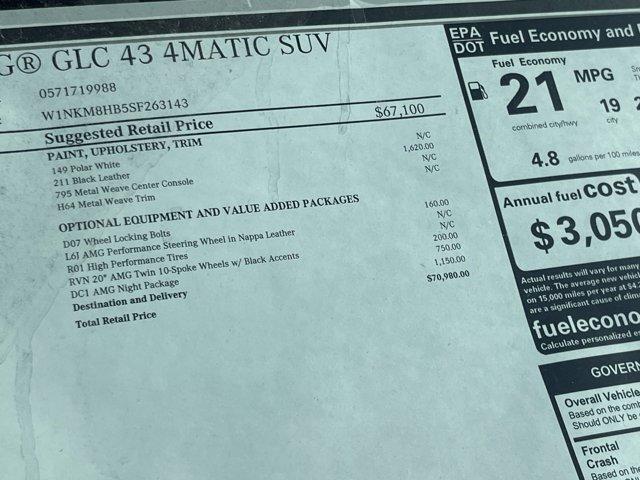 used 2025 Mercedes-Benz AMG GLC 43 car, priced at $64,988