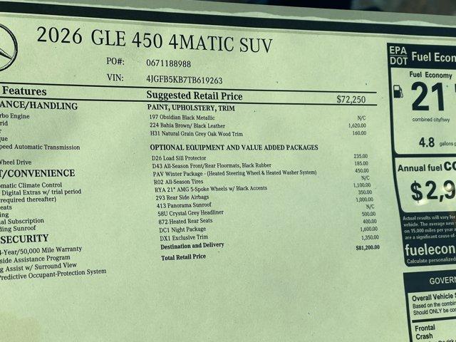 new 2026 Mercedes-Benz GLE 450 car