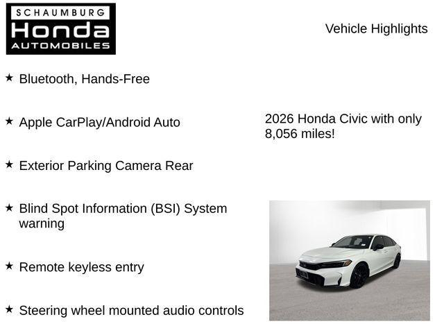 used 2026 Honda Civic car, priced at $27,100