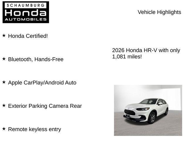 used 2026 Honda HR-V car, priced at $27,200