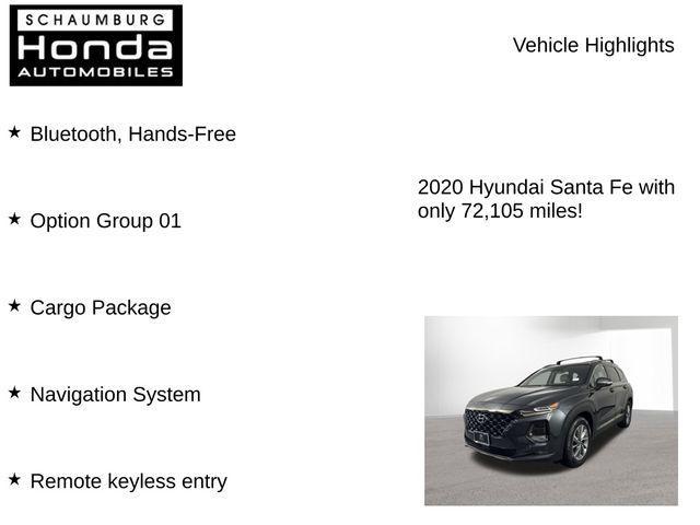 used 2020 Hyundai Santa Fe car, priced at $19,100