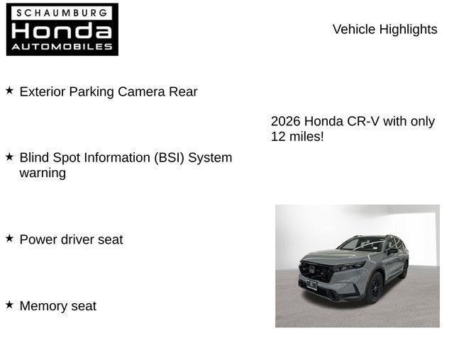 new 2026 Honda CR-V Hybrid car, priced at $40,015