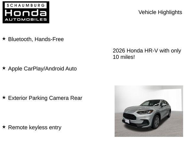 new 2026 Honda HR-V car, priced at $27,774