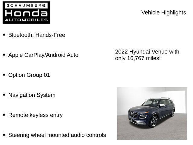 used 2022 Hyundai Venue car, priced at $19,900
