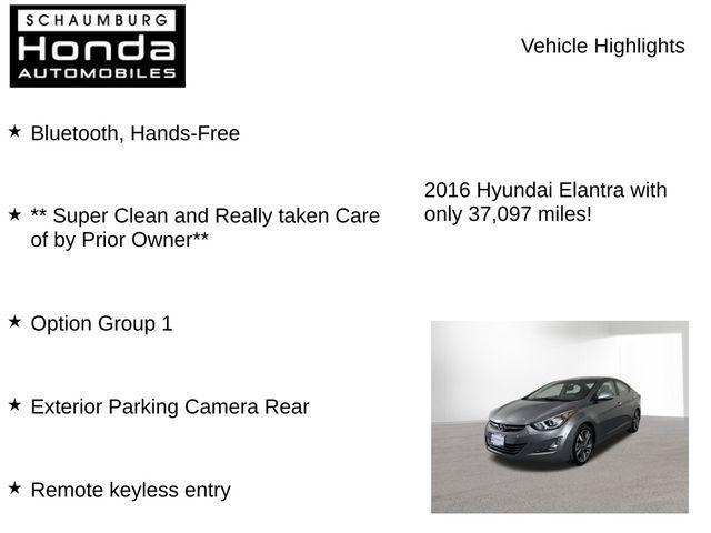 used 2016 Hyundai Elantra car, priced at $12,600