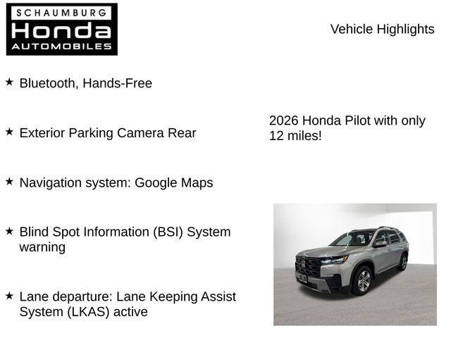 new 2026 Honda Pilot car, priced at $45,201