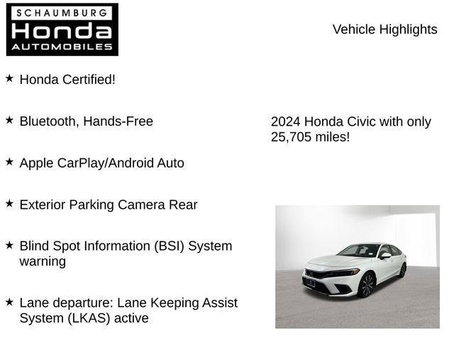 used 2024 Honda Civic car, priced at $26,000