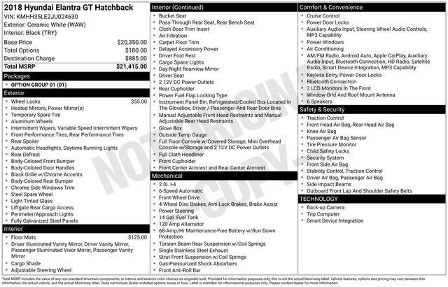 used 2018 Hyundai Elantra GT car, priced at $14,300