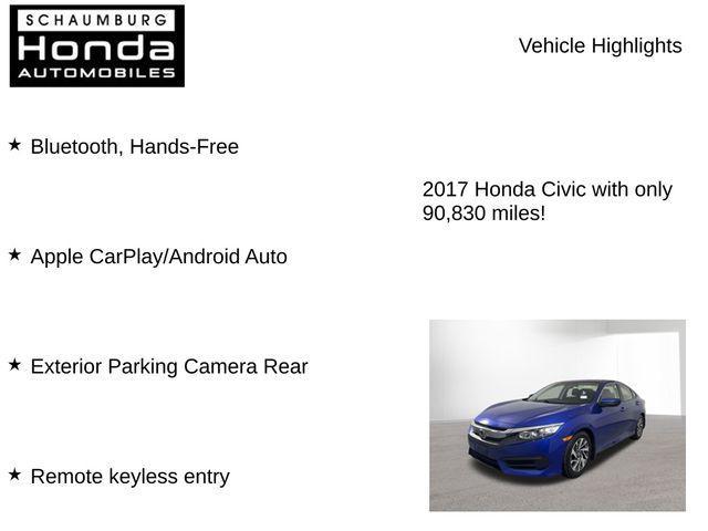used 2017 Honda Civic car, priced at $15,400