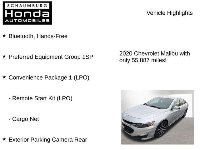 used 2020 Chevrolet Malibu car, priced at $15,500