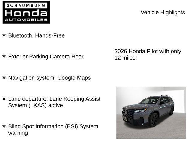 new 2026 Honda Pilot car, priced at $54,407