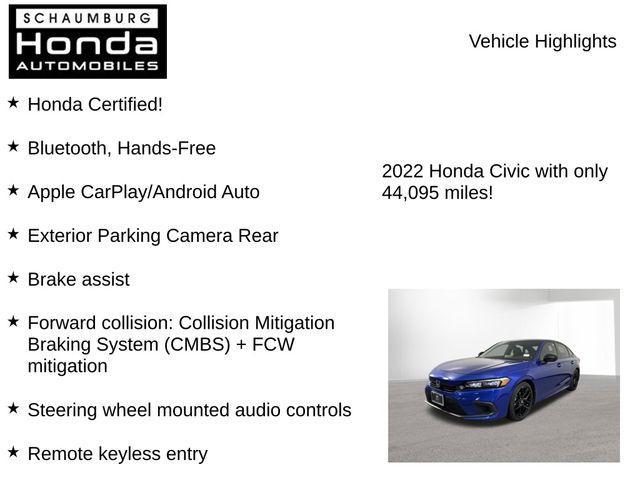 used 2022 Honda Civic car, priced at $23,000
