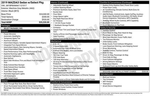 used 2019 Mazda Mazda3 car, priced at $18,800