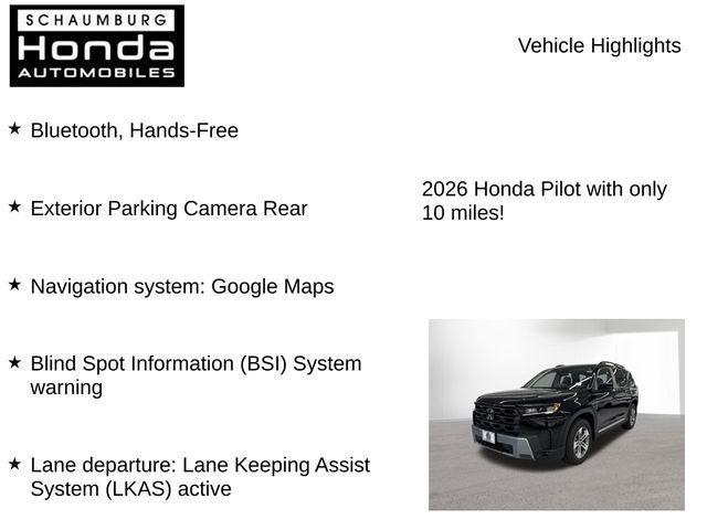 new 2026 Honda Pilot car, priced at $45,201