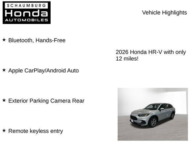 new 2026 Honda HR-V car, priced at $27,774