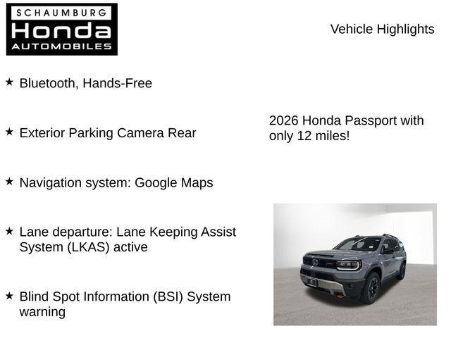 new 2026 Honda Passport car, priced at $50,754