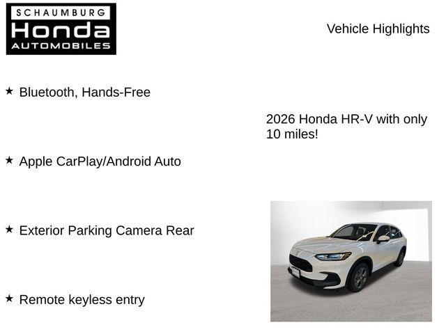 new 2026 Honda HR-V car, priced at $28,208