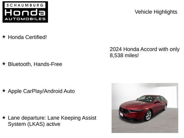 used 2024 Honda Accord car, priced at $24,500