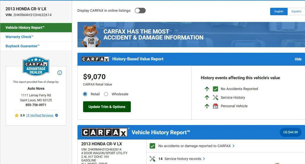 used 2013 Honda CR-V car, priced at $8,750