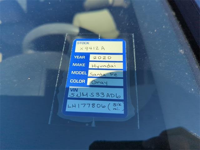 used 2020 Hyundai Santa Fe car, priced at $18,595