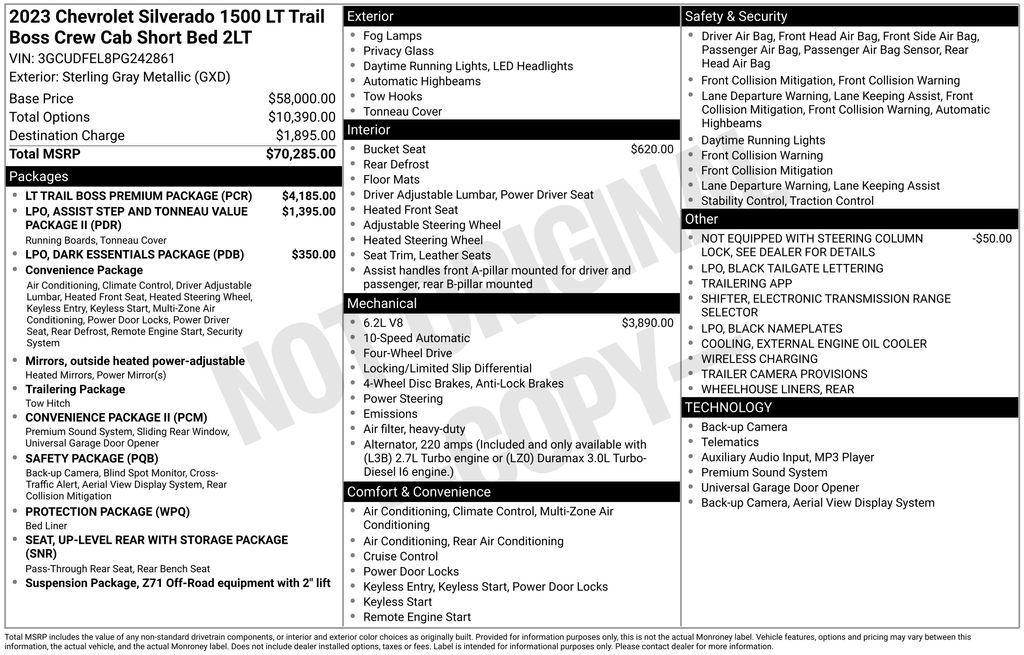 used 2023 Chevrolet Silverado 1500 car, priced at $47,497