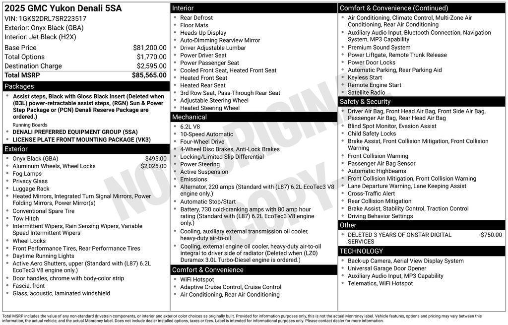 used 2025 GMC Yukon car, priced at $72,797