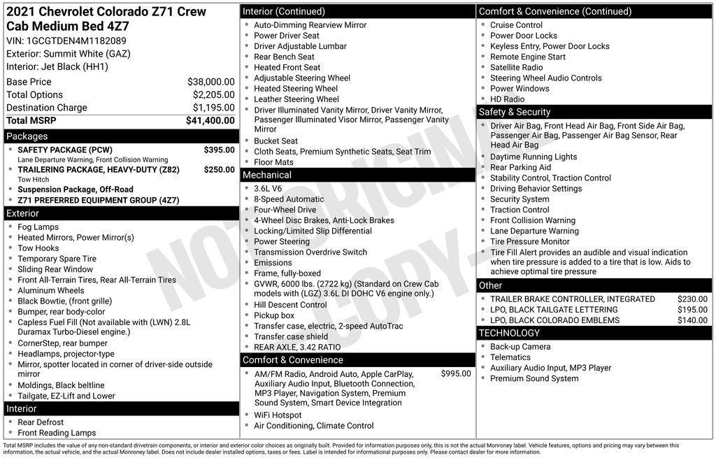 used 2021 Chevrolet Colorado car, priced at $26,987