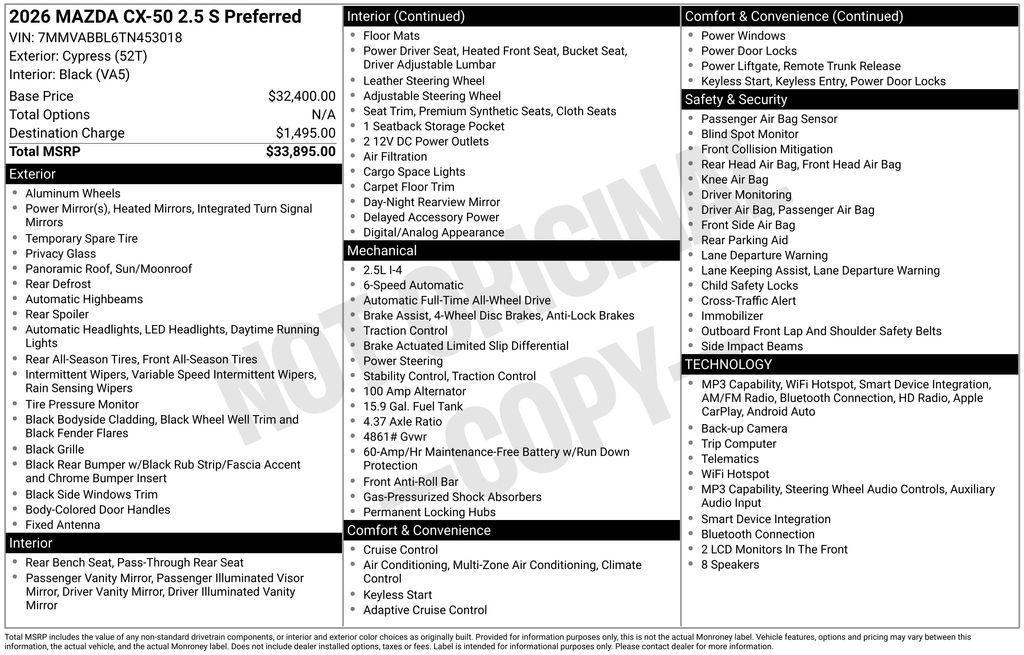 used 2026 Mazda CX-50 car, priced at $30,062