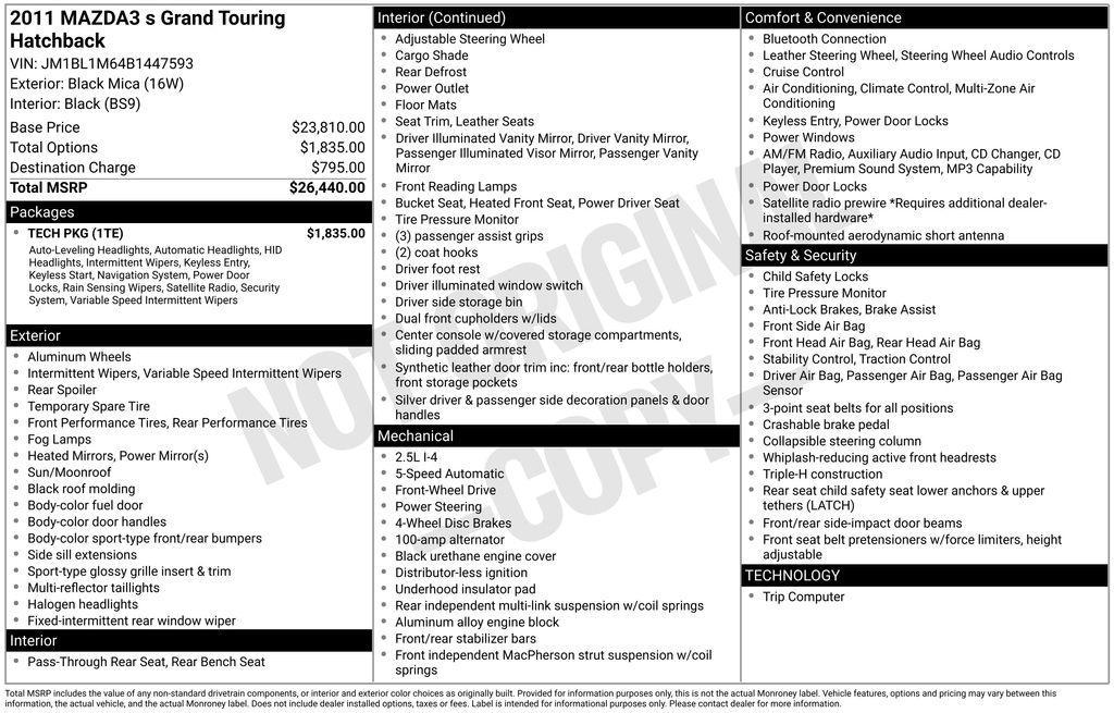 used 2011 Mazda Mazda3 car, priced at $7,999