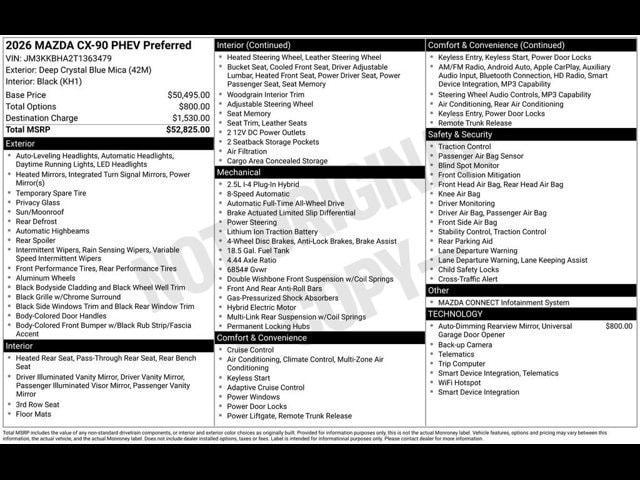 new 2026 Mazda CX-90 car, priced at $48,903