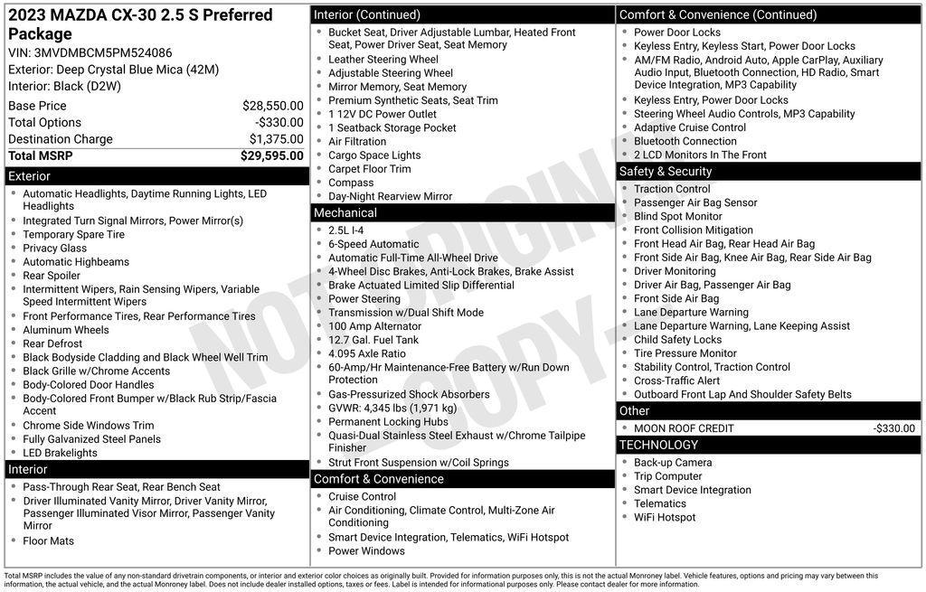 used 2023 Mazda CX-30 car, priced at $22,999