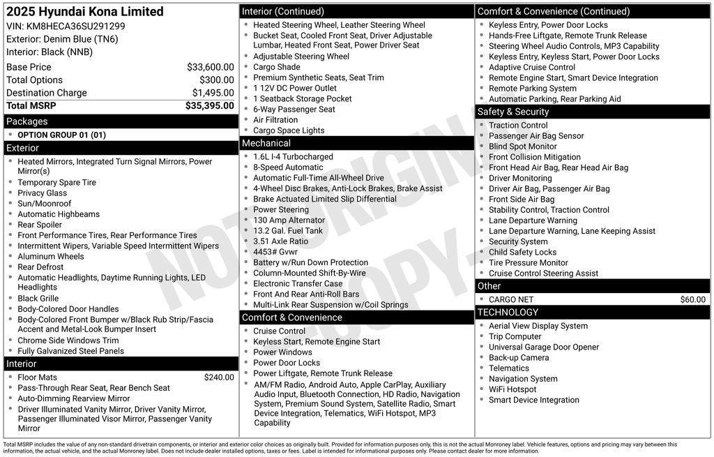 used 2025 Hyundai Kona car, priced at $28,999