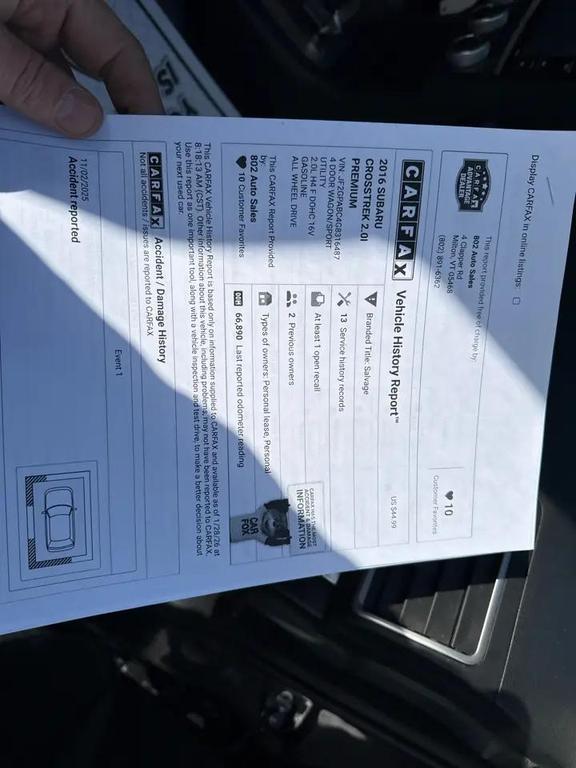 used 2016 Subaru Crosstrek car, priced at $12,596