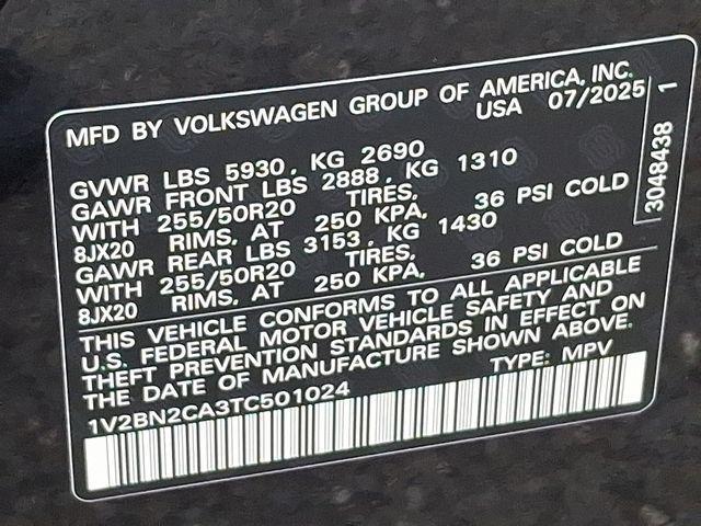 new 2026 Volkswagen Atlas car, priced at $53,041