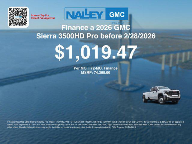 new 2026 GMC Sierra 3500 car, priced at $65,608