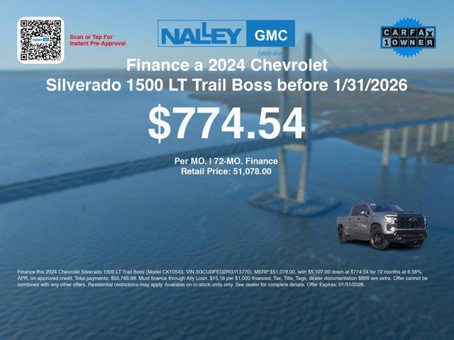 used 2024 Chevrolet Silverado 1500 car, priced at $51,078
