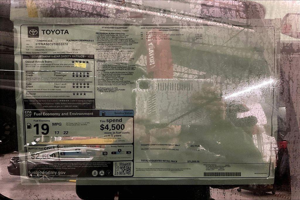 new 2026 Toyota Tundra car, priced at $63,725