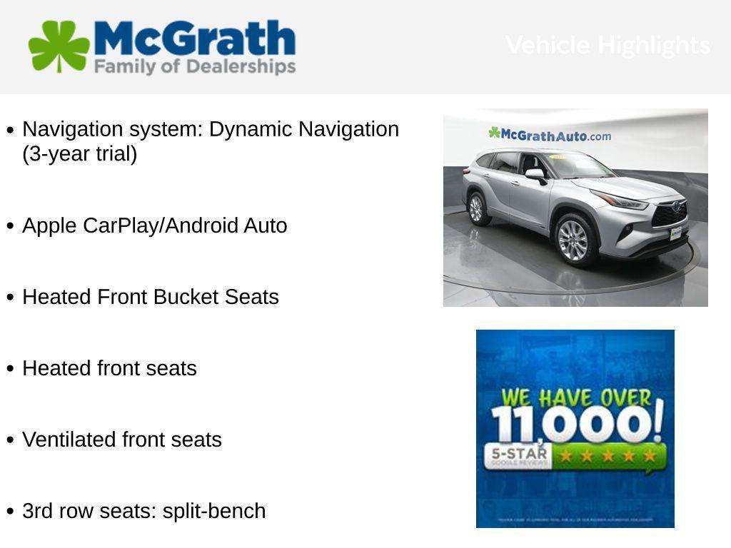 used 2022 Toyota Highlander Hybrid car, priced at $33,435