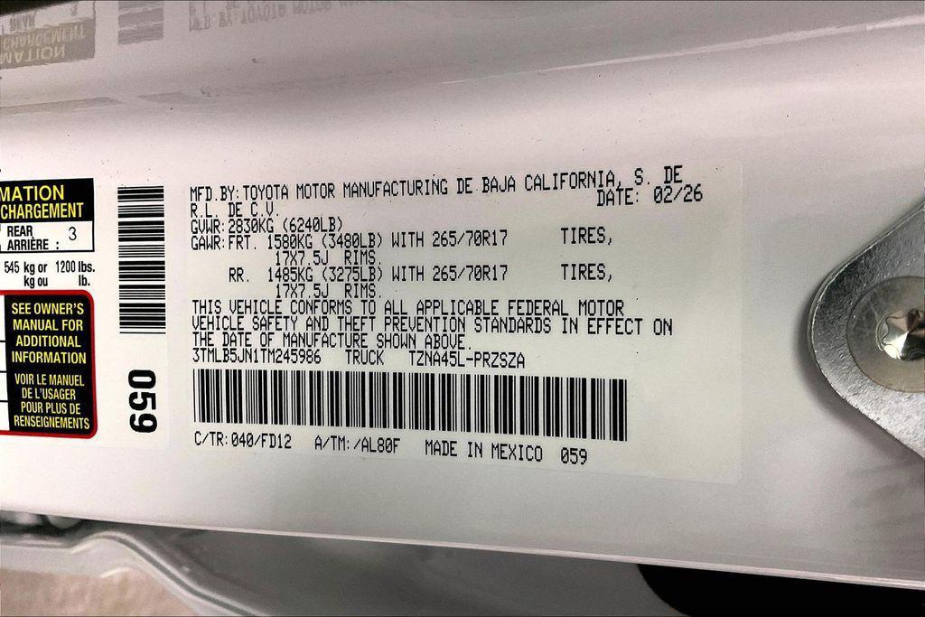 new 2026 Toyota Tacoma car, priced at $48,192