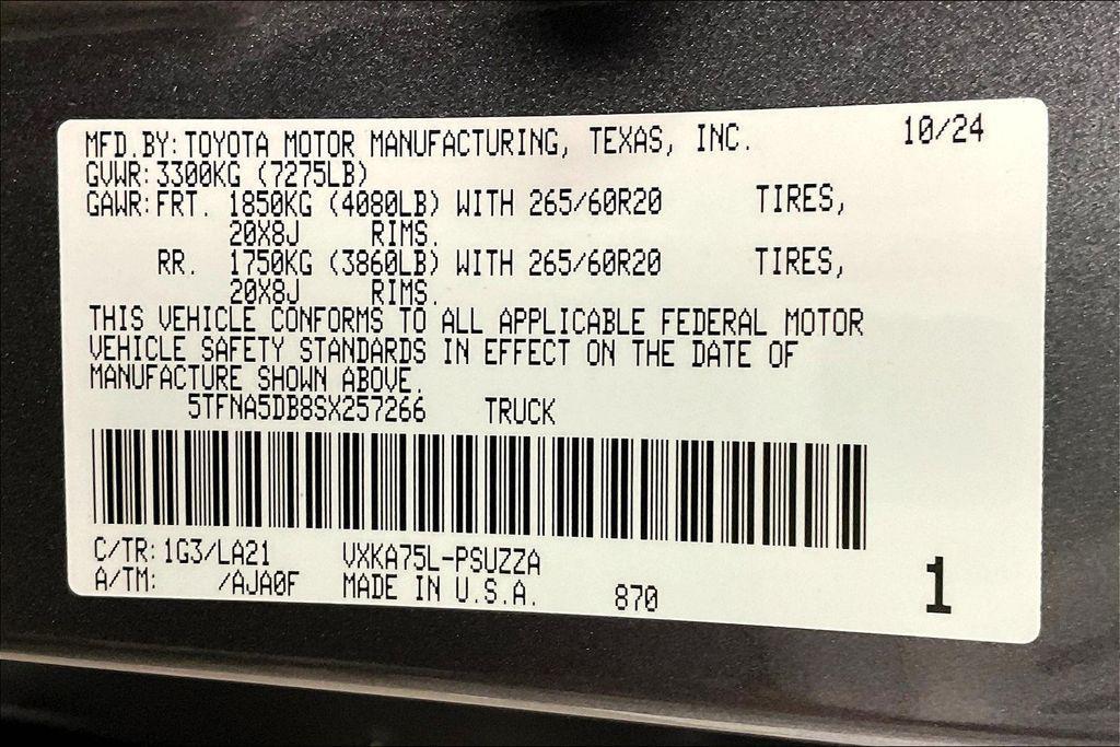 new 2025 Toyota Tundra car, priced at $61,987