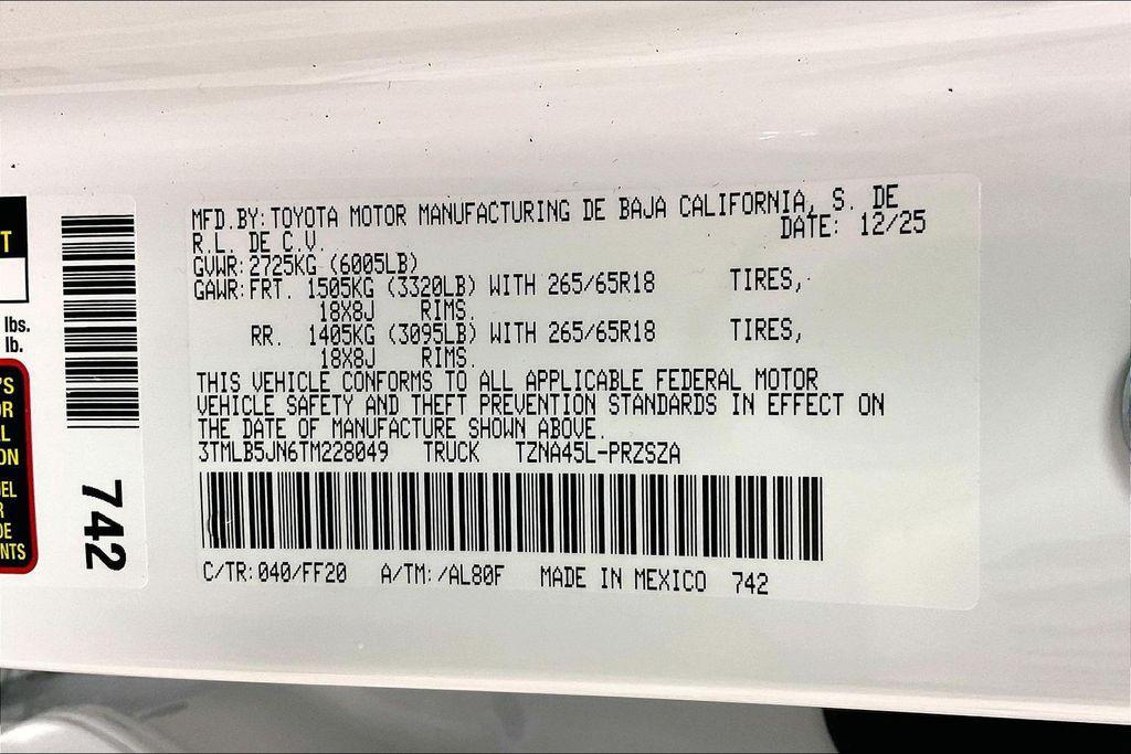 new 2026 Toyota Tacoma car, priced at $48,304