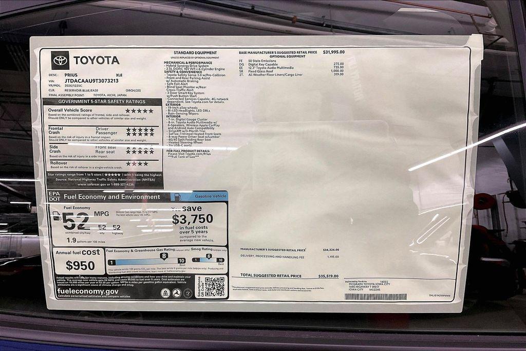 new 2026 Toyota Prius car, priced at $35,519