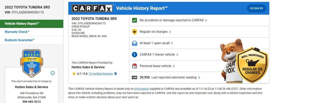 used 2022 Toyota Tundra car, priced at $49,999