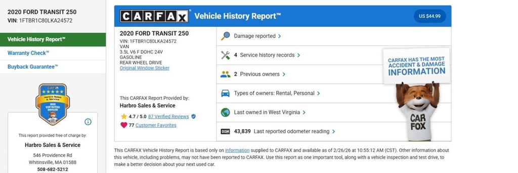 used 2020 Ford Transit-250 car