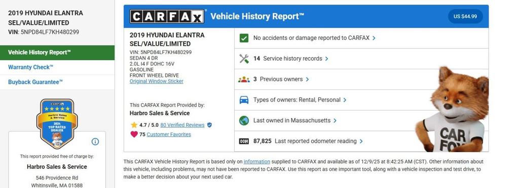 used 2019 Hyundai Elantra car, priced at $12,999