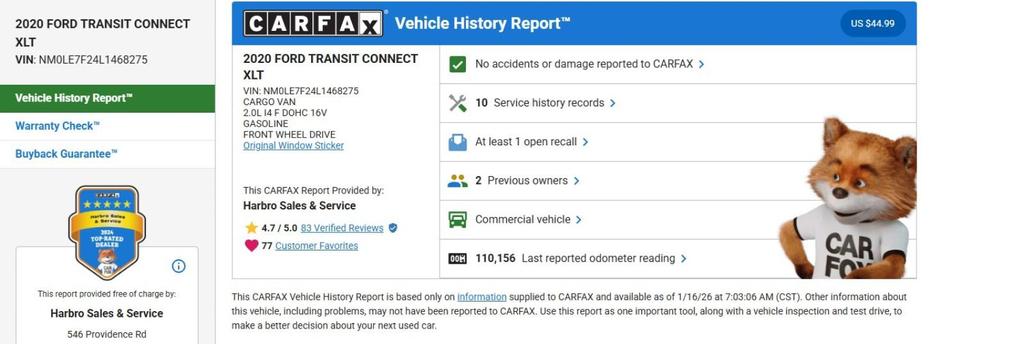 used 2020 Ford Transit Connect car, priced at $18,999