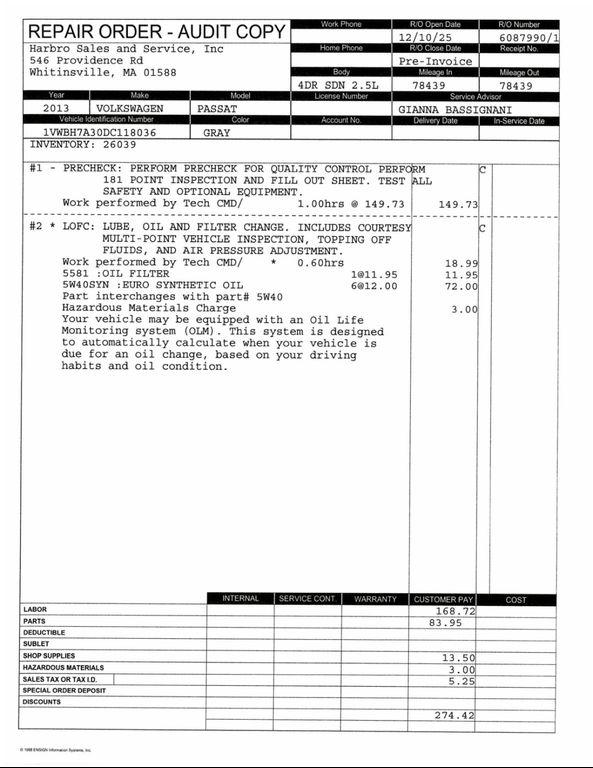 used 2013 Volkswagen Passat car, priced at $11,999