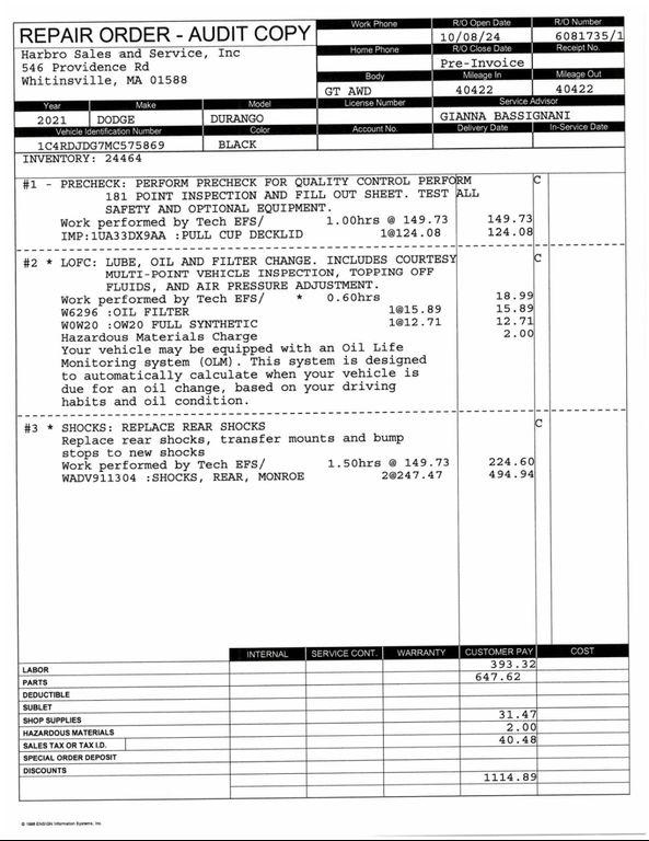 used 2021 Dodge Durango car, priced at $30,497