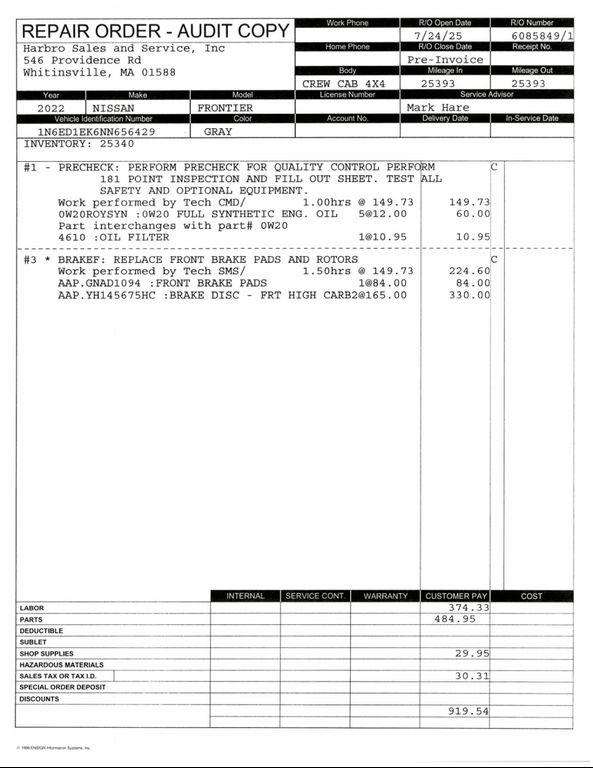 used 2022 Nissan Frontier car, priced at $32,497