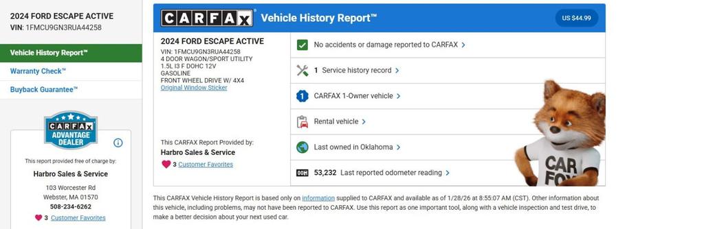 used 2024 Ford Escape car, priced at $23,999